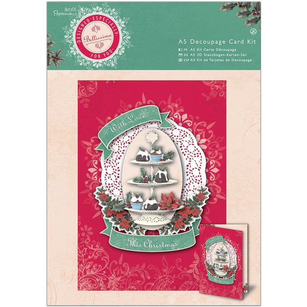 Docrafts, Papermania A5 Decoupage Card Kit, Bellissima Christmas