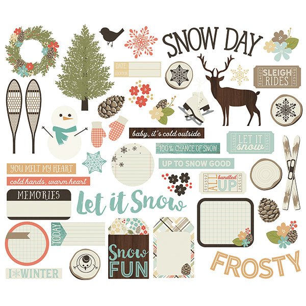 Simple Stories, Winter Wonderland Bits & Pieces Die-Cuts 47/Pkg