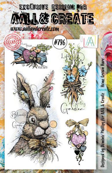 AALL & Create, A5 Clear Stamp Set Designed by Dominic Phillips, Home Grown Hare, #796