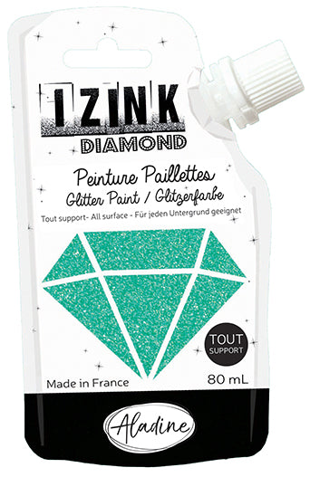 Aladine IZINK Diamond Glitter Paint 80ml, Turquoise