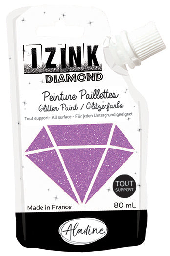 Aladine IZINK Diamond Glitter Paint 80ml, Rose (Pink)