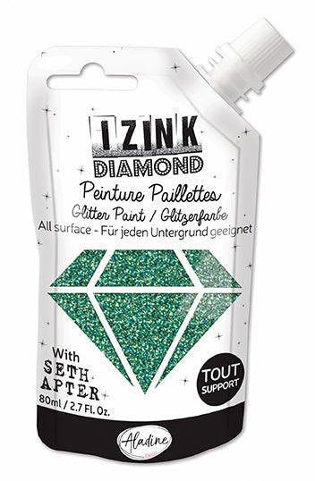 Aladine IZINK Diamond Glitter Paint 80ml, Blue Azure