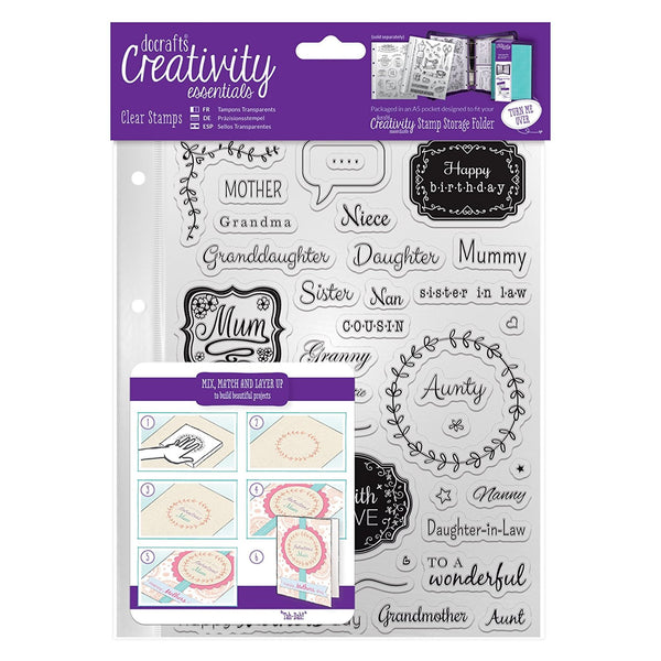 Docraft, Creativity Essentials A5 Clear Stamps-Female Family - Scrapbooking Fairies