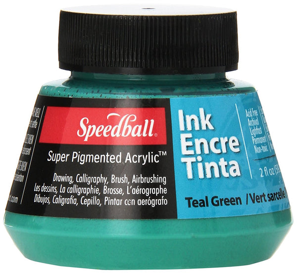 Speedball, Super Pigmented Acrylic Ink, Teal Green - Scrapbooking Fairies