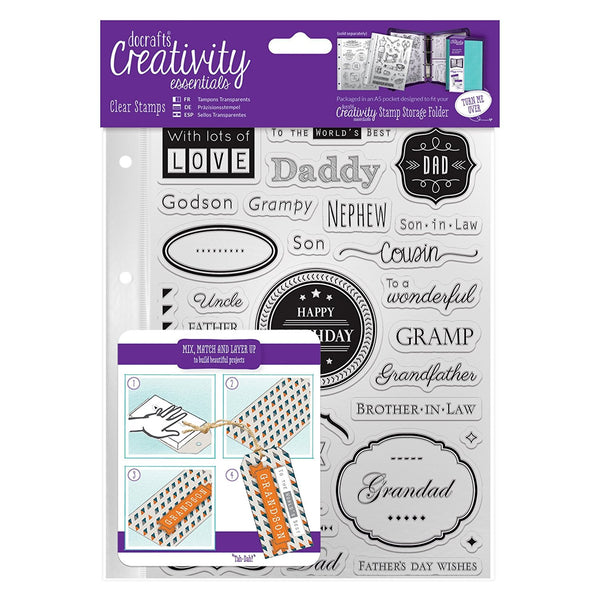 Docraft, Creativity Essentials A5 Clear Stamps, Male Family - Scrapbooking Fairies