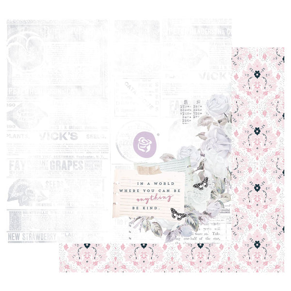 Prima Marketing, Poetic Rose Collection, Double-Sided Cardstock 12"X12", Kindness Takes Over