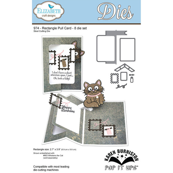 Elizabeth Craft Designs, Rectangle Pull Card - Scrapbooking Fairies