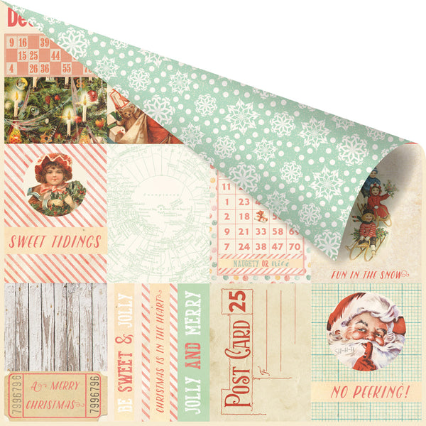 Prima, Sweet Peppermint Double-Sided Cardstock 12"X12", Oh, So Merry!