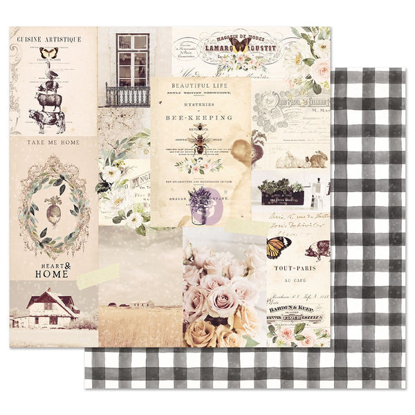 Prima Marketing, Spring Farmhouse Collection,  Foil Double-Sided Cardstock 12X12, Beautiful Life
