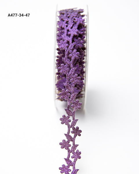 3/4 Inch Adhesive Floral Design, Violet - Scrapbooking Fairies