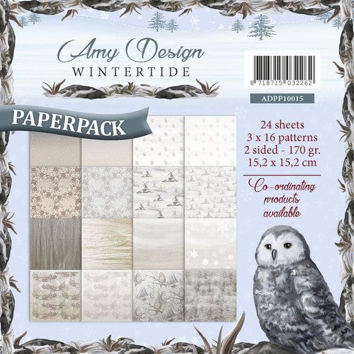 Amy Design, 6x6 Inch Paper Pack/23 Sheets Double-sided, Wintertide