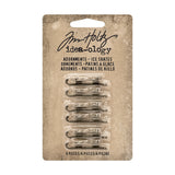 Tim Holtz Idea-Ology Metal Adornments .313"X1.125" 6/Pkg, Antique Nickel Ice Skates - Scrapbooking Fairies