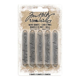 Tim Holtz Idea-Ology Metal, Word Bands .375"X2.375" 5/Pkg, Antique Nickel Christmas - Scrapbooking Fairies