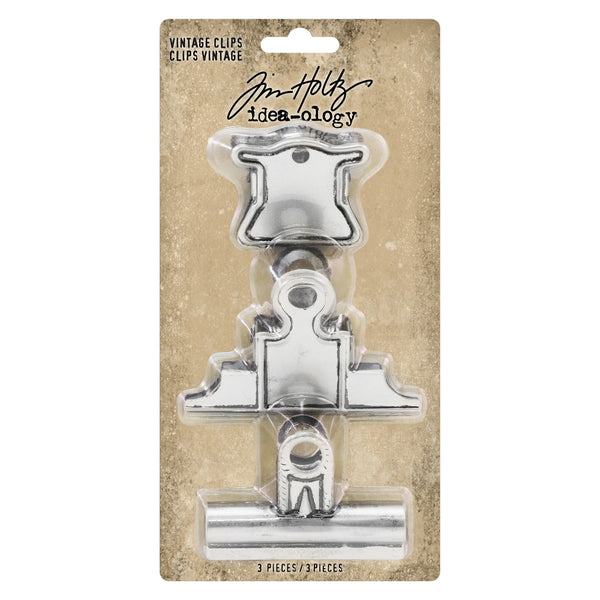 Tim Holtz Idea-Ology, Metal Vintage Clips 3/Pkg (TH93795)