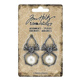 Tim Holtz Idea-Ology Metal Adornments 2/Pkg, Spiders