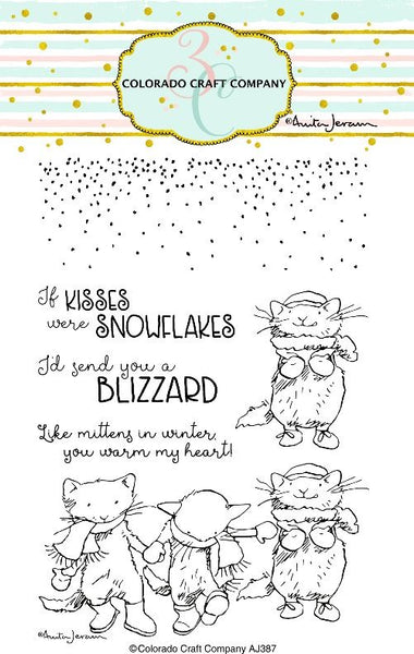 Colorado Craft Company, Clear Stamps 4"X6", Kittens & Mittens-By Anita Jeram