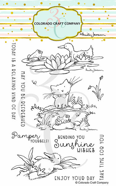 Colorado Craft Company Clear Stamps 4"X6", Pond Pampering-By Anita Jeram