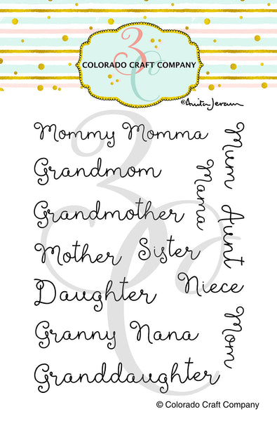 Colorado Craft Company Clear Stamps 3"x4", For Mom Names-By Anita Jeram