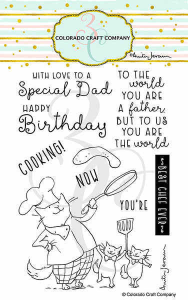 Colorado Craft Company Clear Stamps 4"x6", Dad's Cooking-By Anita Jeram