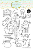 Colorado Craft Company Clear Stamps 6"x8" by Anita Jeram, Coffee House