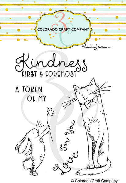 Colorado Craft Company Clear Stamps 3"x4", Kindness First by Anita Jeram