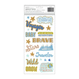 American Crafts, Little Adventurer Thickers Stickers 5.5"X11" 35/Pkg, Boy Phrase & Icons/Chipboard