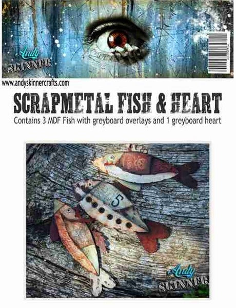 Andy Skinner, MDF Greyboard, Scrapmetal Fish and Heart