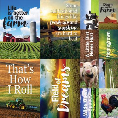 At The Farm Poster Stickers 12"X12"