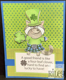 Riley & Company, Rubber Stamps, A Good Friend Is Like A 4 Leaf Clover