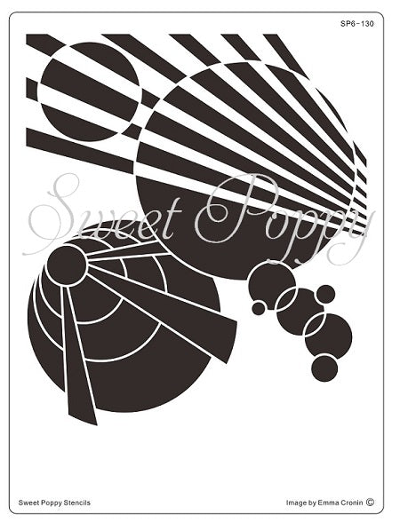 Sweet Poppy Stencil, Circle Abstract Backplate, Stainless Steel (SP6-130)