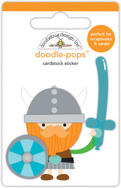 Doodlebug Design, Doodle-Pops 3D Stickers, Dragon Tails Wee Warrior