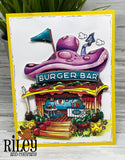 Riley & Company, Rubber Stamps, Urban Chic Business District, Burger Bar stamp