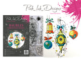 Pink Ink Designs A5 Clear Stamp, Baubles, Christmas Series
