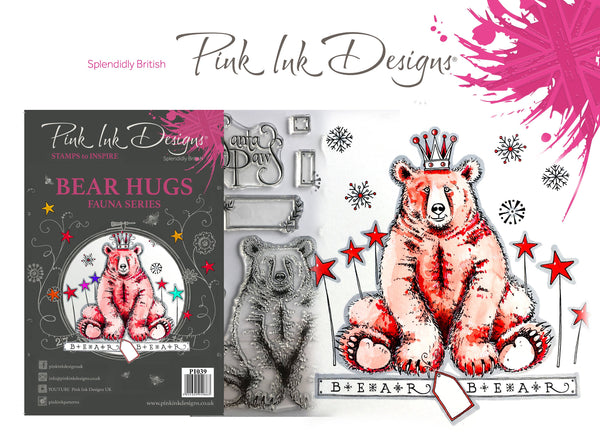 Pink Ink Designs A5 Clear Stamp, Bear Hugs, Fauna Series