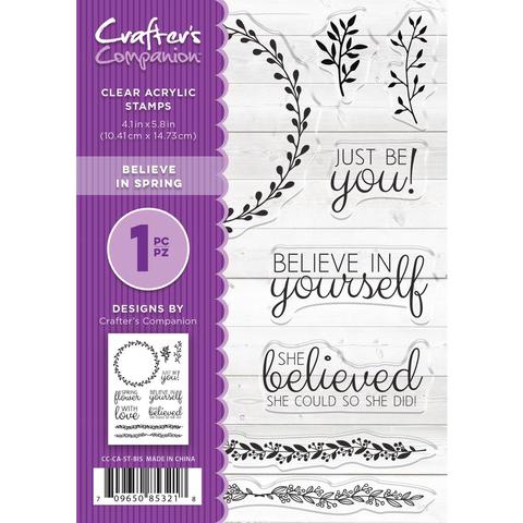 Crafter's Companion, A6 Clear Acrylic Stamps, Believe In Spring