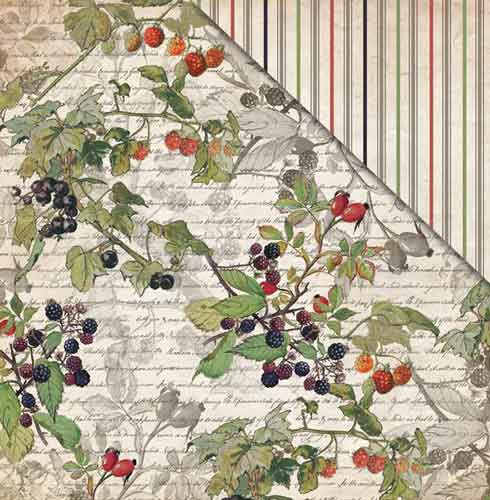 FabScraps, 12"x12" Double-sided Paper, Mother Earth, Berrylicious
