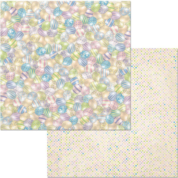 BoBunny, Cottontail Double-Sided Cardstock 12"X12", Easter Eggs