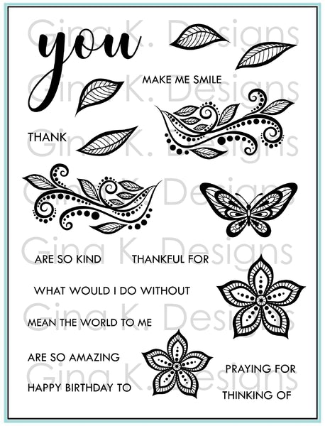 Gina K. Designs, Clear Stamps, Boho Flowers