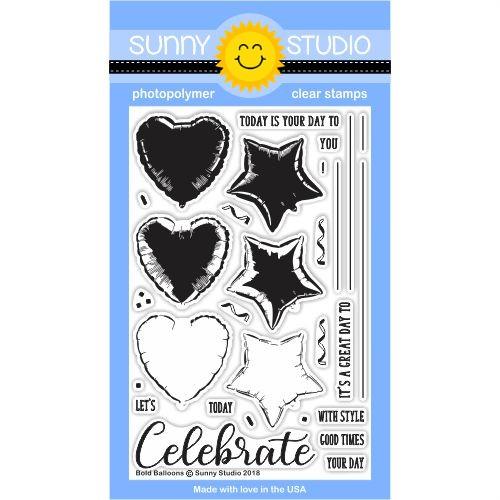 Sunny Studio, Bold Balloons Stamps, Stamps & Dies Combo