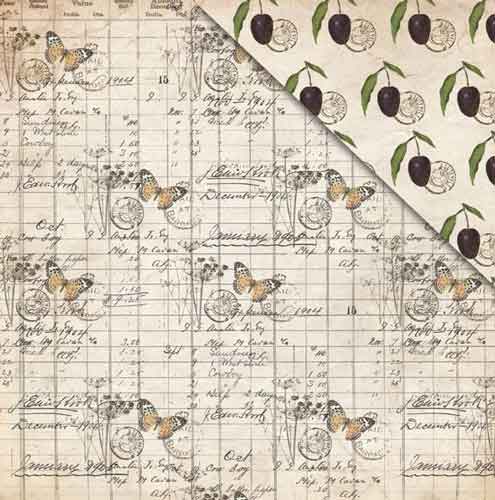 FabScraps, 12"x12" Double-sided Paper, Mother Earth, Butterfly Script