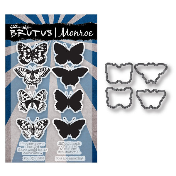 Brutus Monroe, Butterfly Sentiments 2.0 Stamp and Die Bundle