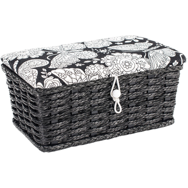 Sewing Basket Rectangle 7.5"X4.5"X3.25", Butterfly Print