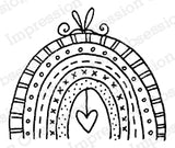 Impression Obsession, Rainbow Heart, Cling Stamp, Designed by Lindsay Ostrom
