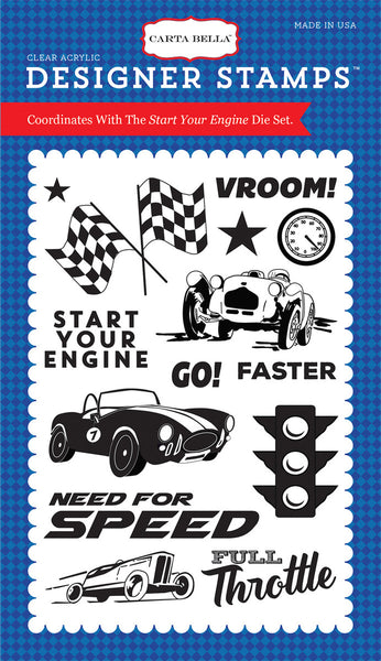 Echo Park, Start Your Engine 4x6 Stamp - Scrapbooking Fairies