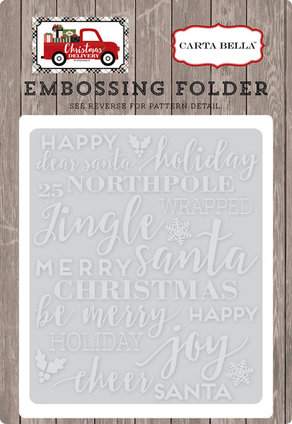 Carta Bella, Christmas Delivery, Embossing Folder, Holiday Phrases