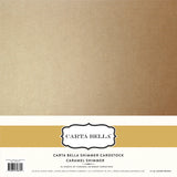 Carta Bella Designer Shimmer 111 lb Cover Weight Cardstock 12"X12", Caramel