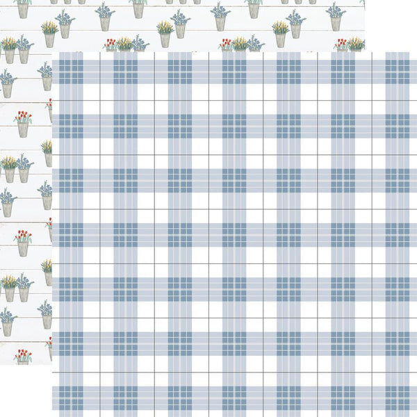 Carta Bella, Farmhouse Summer, Double-Sided Cardstock 12"X12", Perfect Day Plaid
