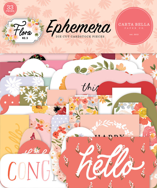 Carta Bella Cardstock Ephemera 33/Pkg, Icons, Flora No. 5
