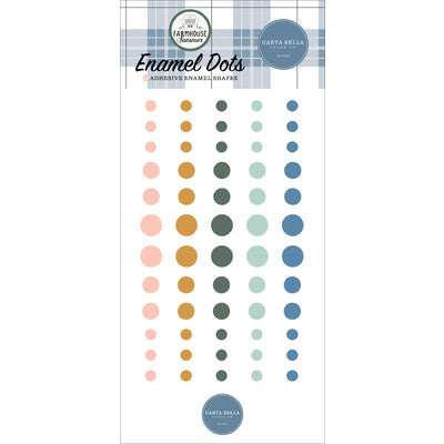 Carta Bella, Adhesive Enamel Dots 60/Pkg, Farmhouse Summer