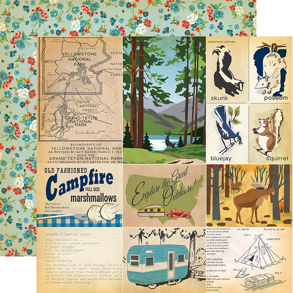 Gone Camping, Double-Sided Cardstock 12"X12" Journaling Cards